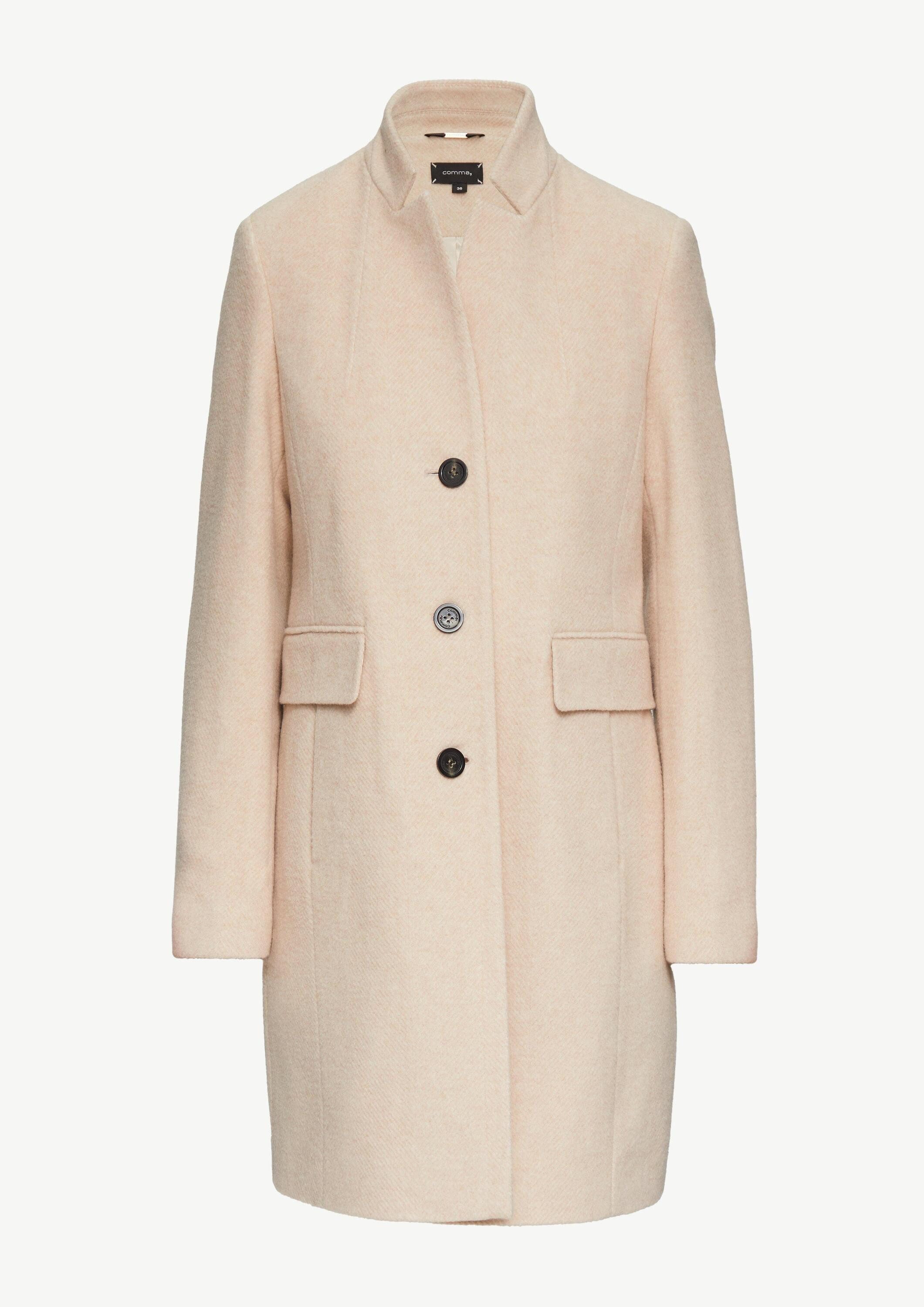 comma Funktionsmantel Outdoor-Mantel Blazermantel mit Fischgrat-Muster