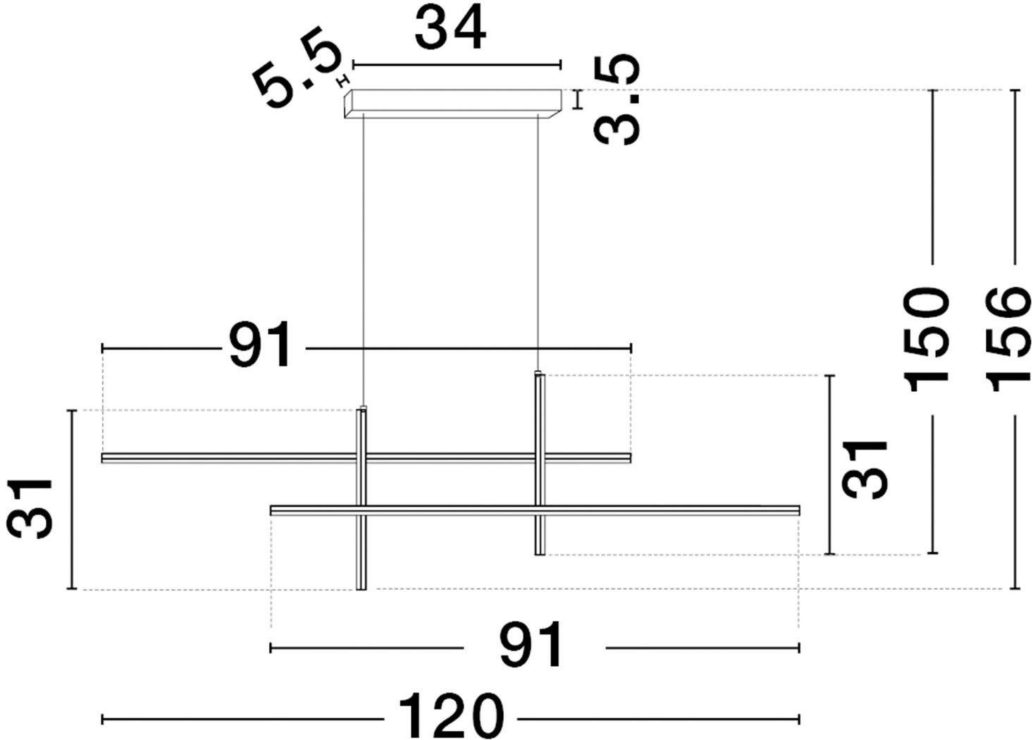 Nova Luce Pendelleuchte MARISOL, LED fest integriert, Warmweiß