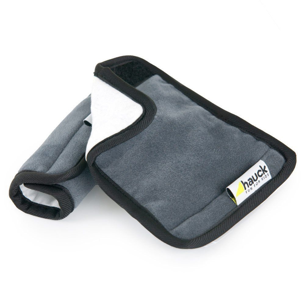 Hauck Autokindersitz Smoothe Me - 2er Pack - Grau, Gurtpolster für Babyschalen und Kinder Autositze 2er Pack