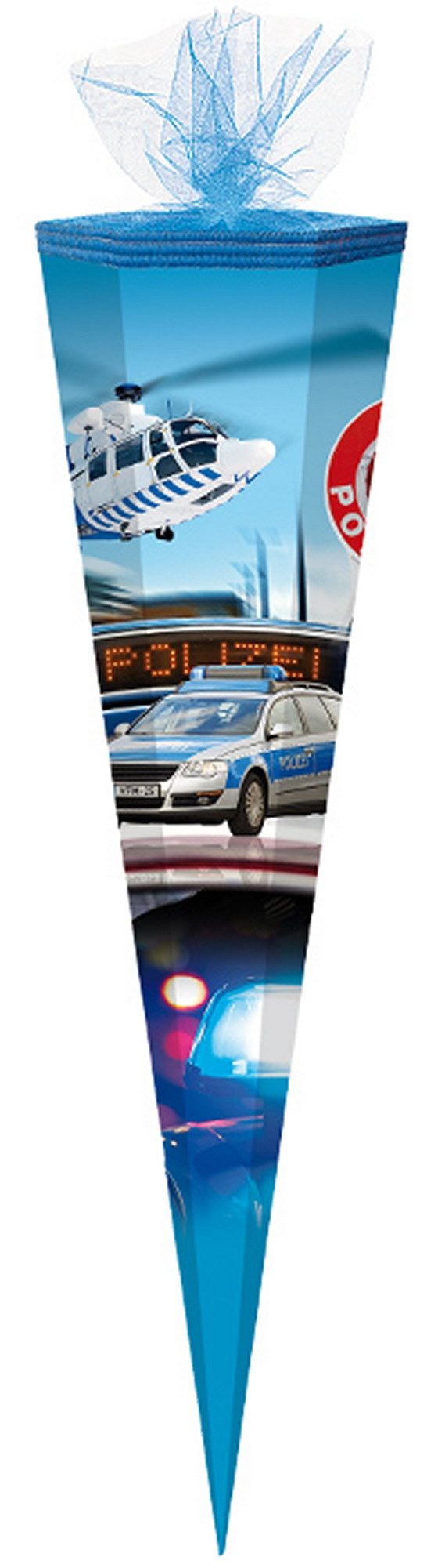 Verpackungsmittel GmbH Markneukirchen Schultüte Schultüte / Zuckertüte / 85cm / eckig / "Polizei"