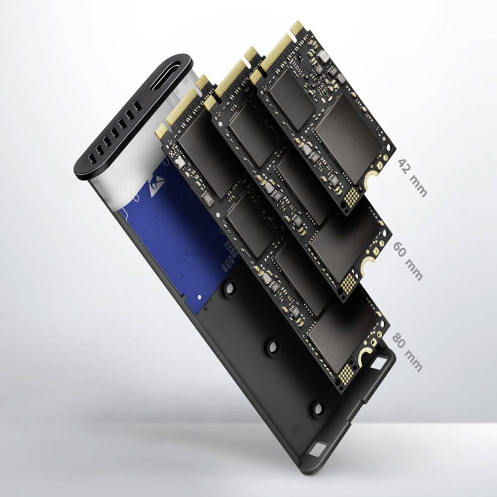 AXAGON Festplatten-Gehäuse Externes Gehäuse für M.2 SSDs USB-C® 3.2 Gen 2 EEM2-SG2