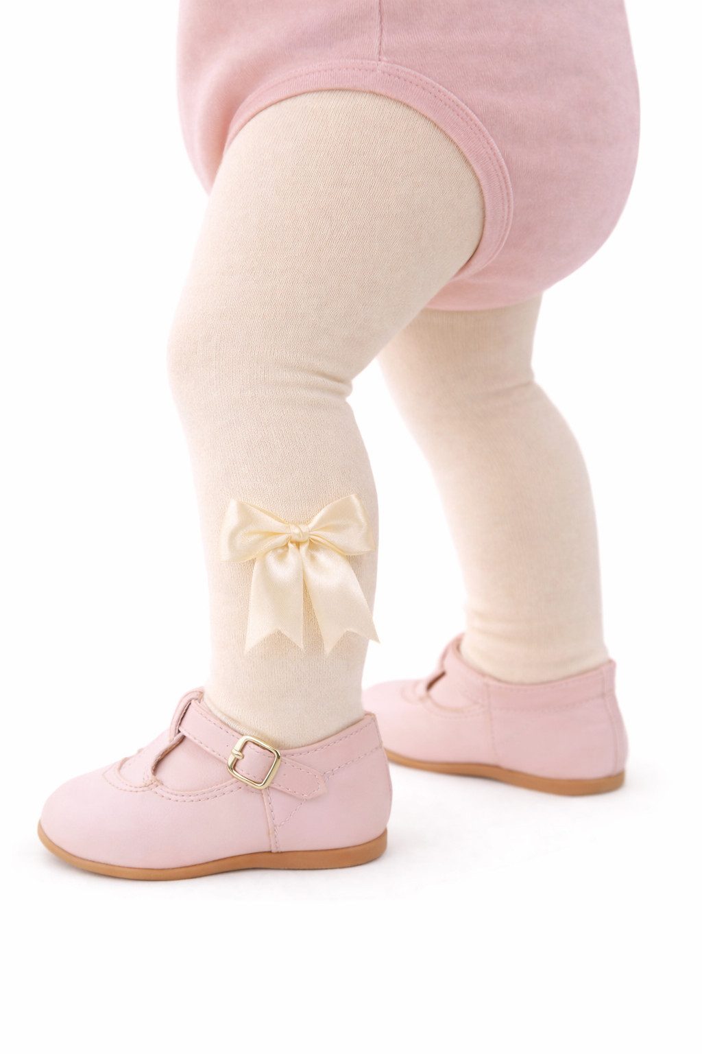 Strumpfhose Festliche Baby Strumpfhose mit Schlefchen in Creme