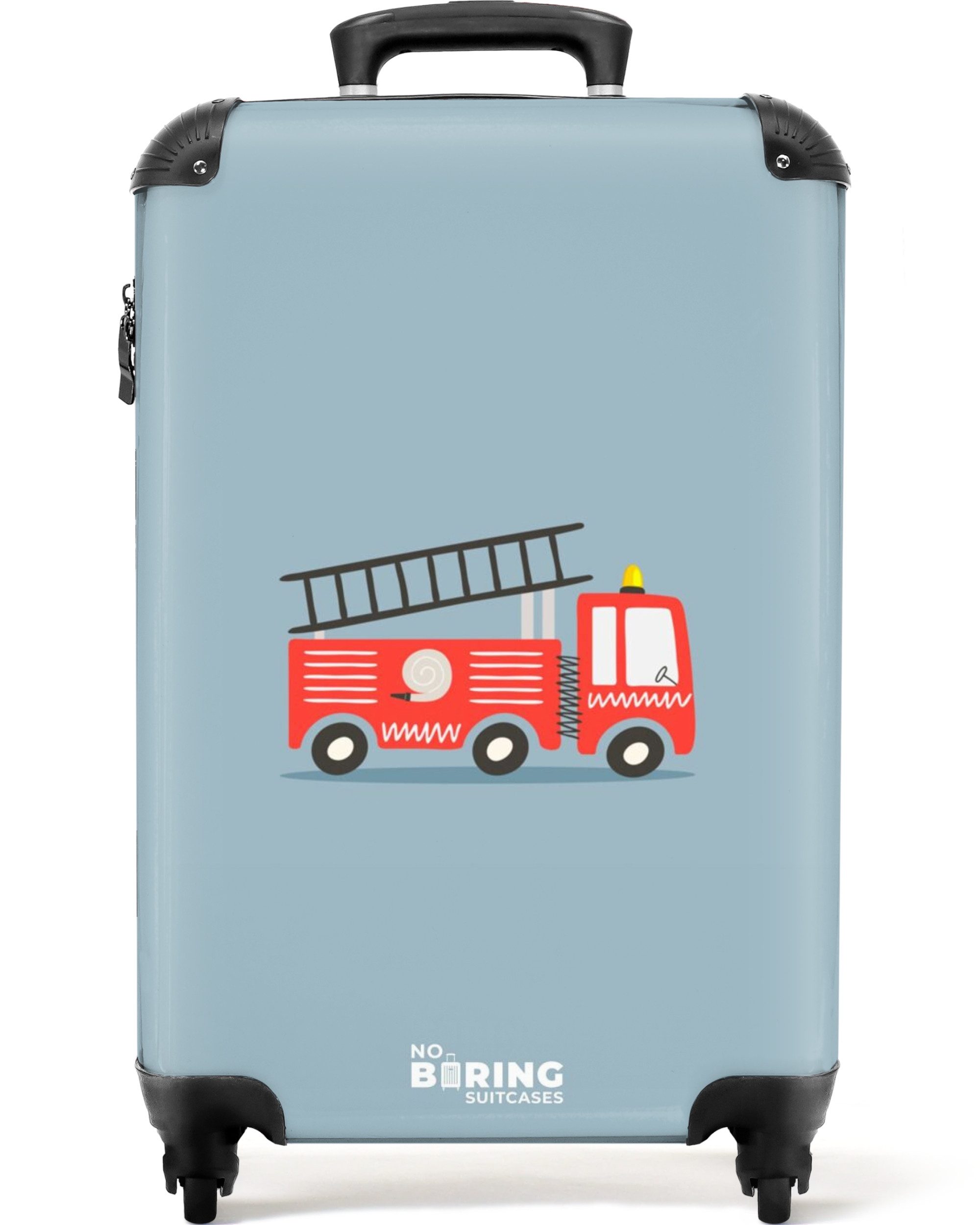 NoBoringSuitcases.com© Kinderkoffer Feuerwehr - Auto - Fahrzeug - Jungen - Kinder 55x35x20cm, 4 Rollen, Kinder Чемоданы Klein, Trolley Handgepäck, Reisekoffer