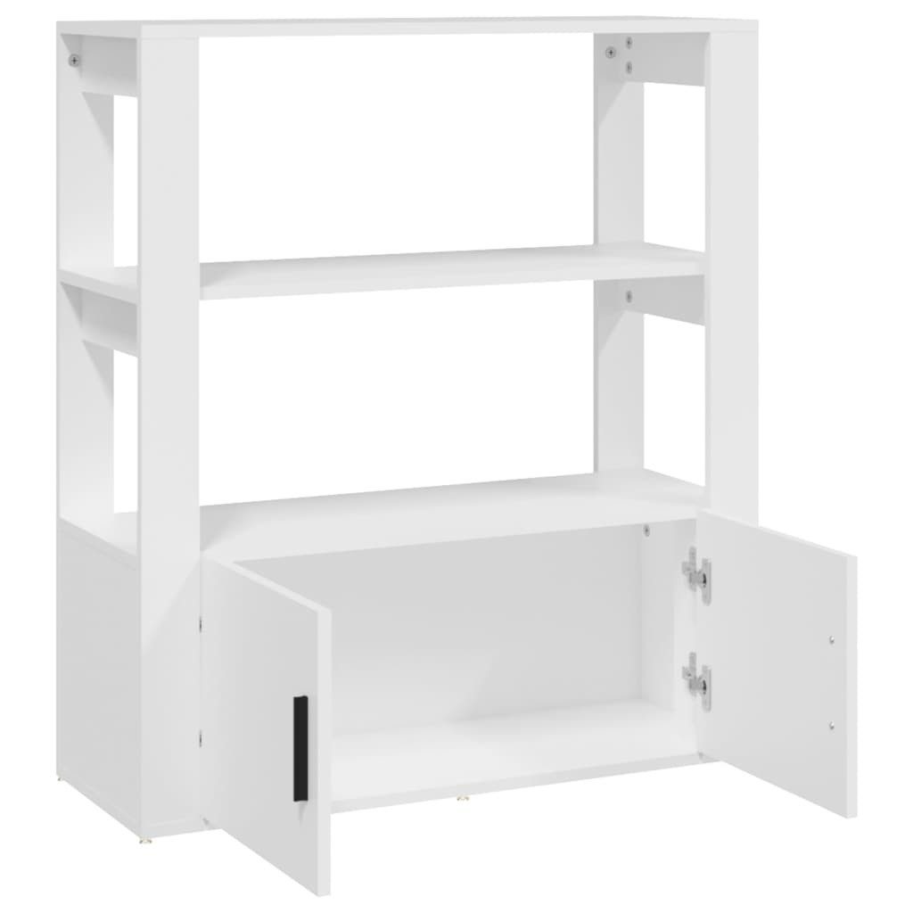 furnicato Sideboard 80 x 30 x 90 cm Weiß (1 St), Stauraum-Beistellschrank mit Ablagen und Türen für dein Wohnzimmer – Bild 5 von 5