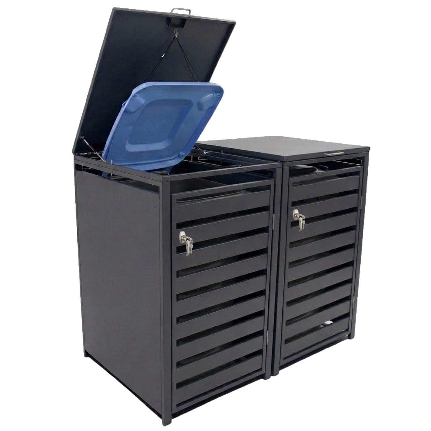 LagerZwei Mülltonnenbox Mülltonnenbox 240 l (Set, 2 St), abschließbar, wetterfest