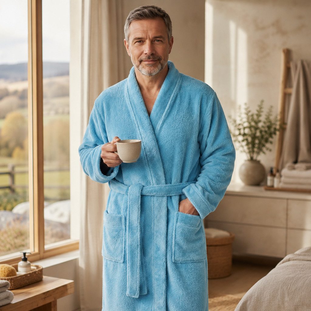 Ringella Unisex-Bademantel aus Aquatex mit Bindegürtel, federleicht und kuschelig, Bindegürtel, Aquatex-Mantel aus High-Tech Microfaser: extrem saugfähig