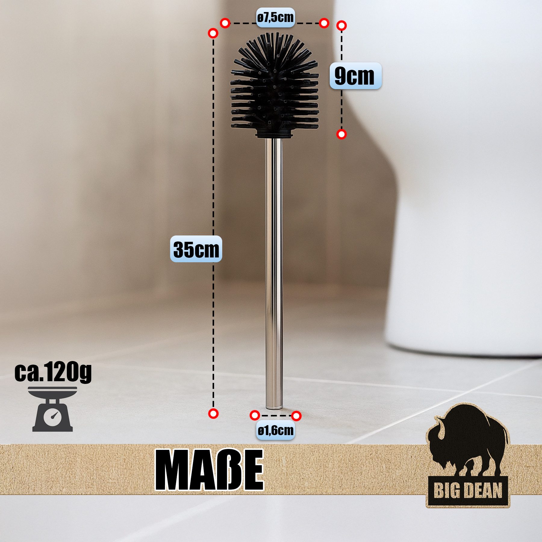 BigDean WC-Reinigungsbürste Silikon Klobürste – Silikon WC Bürste im 4er Set, Toilettenbürste, Alle Toiletten, (Set, 1-tlg., 4 teiliges set), WC Ersatzbürste, F – Bild 3 von 5