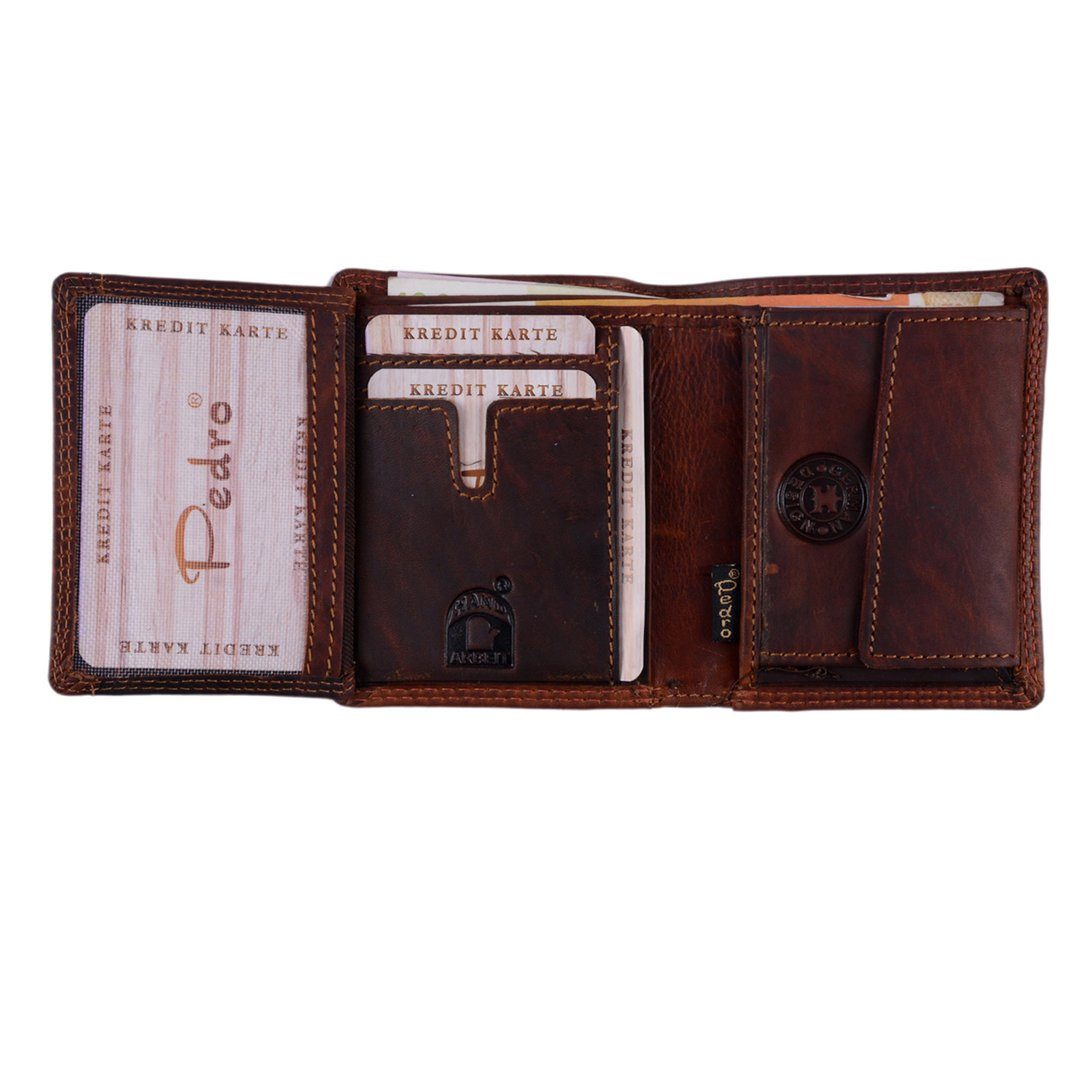 Portemonnaie, SHG Lederbörse Leder Büffelleder Herren Börse Schutz Münzfach RFID Geldbörse mit Männerbörse Brieftasche