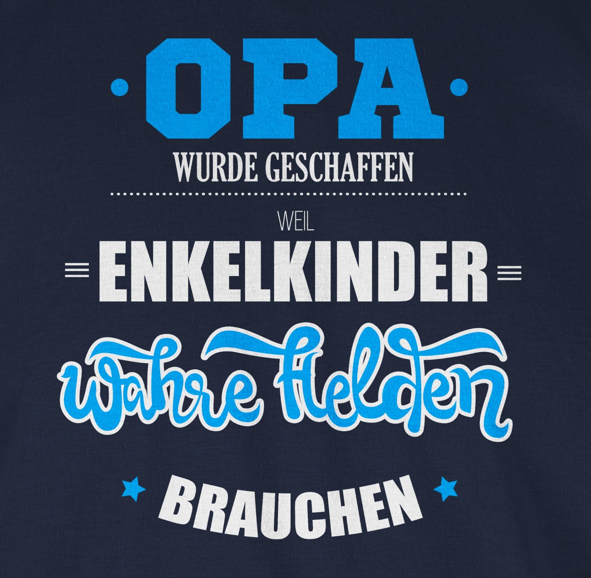 Opa Shirtracer Geschenke geschaffen wurde Navy Opa 2 T-Shirt Blau