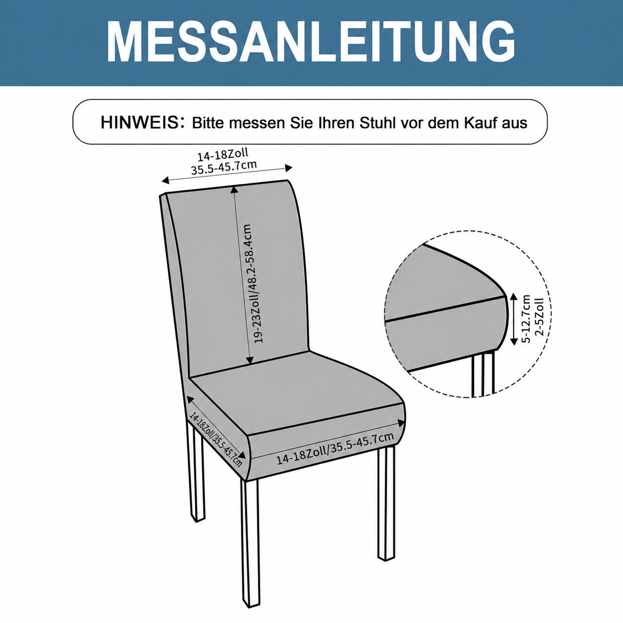 Diwzbyn Stuhlbezug Stuhlbezüge 2/4er Set, Wasserdichte & Elastische Schonbezüge, Waschbare Stuhlhussen für Esszimmer- & Küchenstühle – Bild 5 von 5