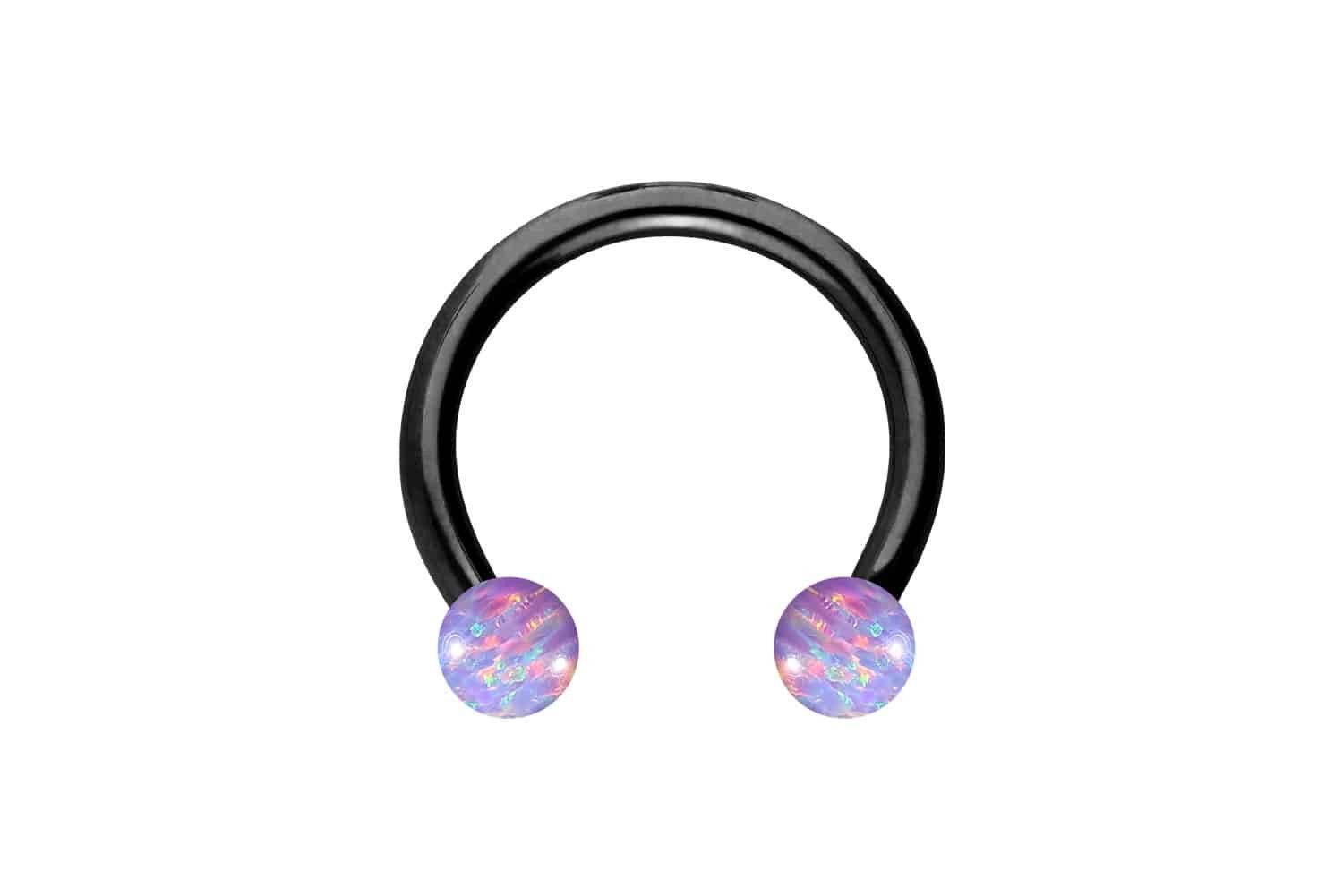 PIERCINGLINE Nasenpiercing Chirurgenstahl Hufeisenring SYNTHETISCHE OPALE (Hufeisen-Ringe, 1-tlg)