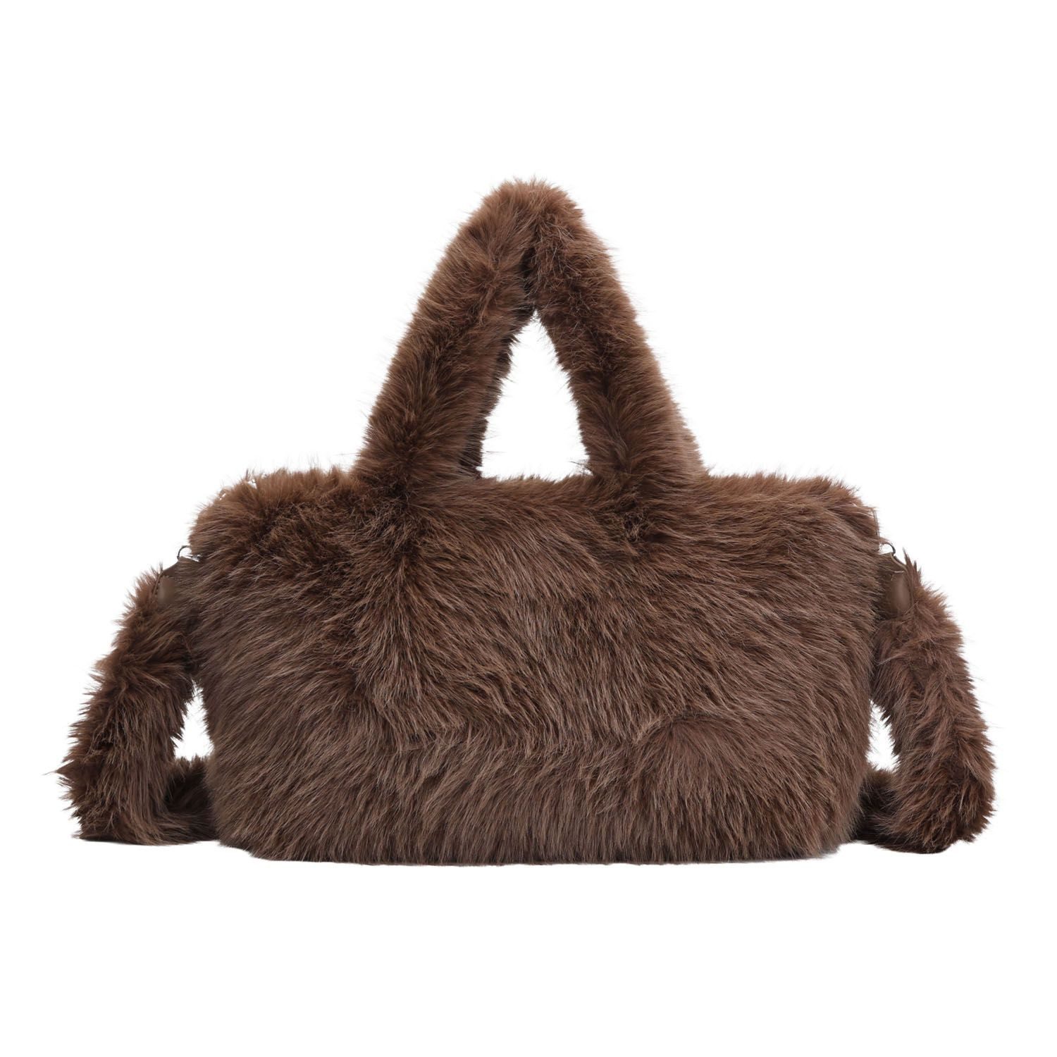 ITALYSHOP24 Schultertasche XL DAMEN PELZTASCHE Tote Bag Leopard Print Tasche Shopper Plüsch Fell, Leo Umhängetasche Teddytasche Weekender Kunstpelz Teddy CrossOver