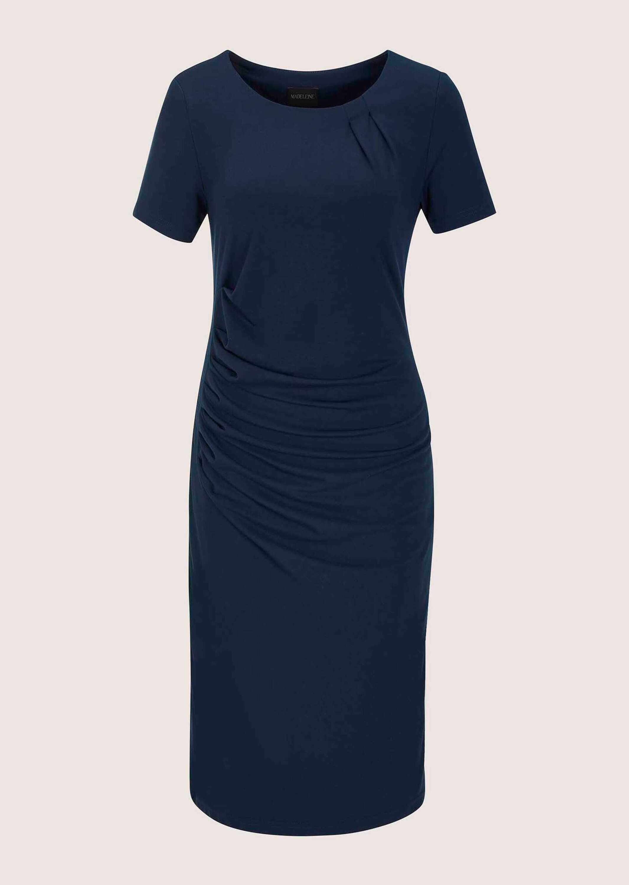 Midikleid Viskosekleid mit asymmetrischen Falten