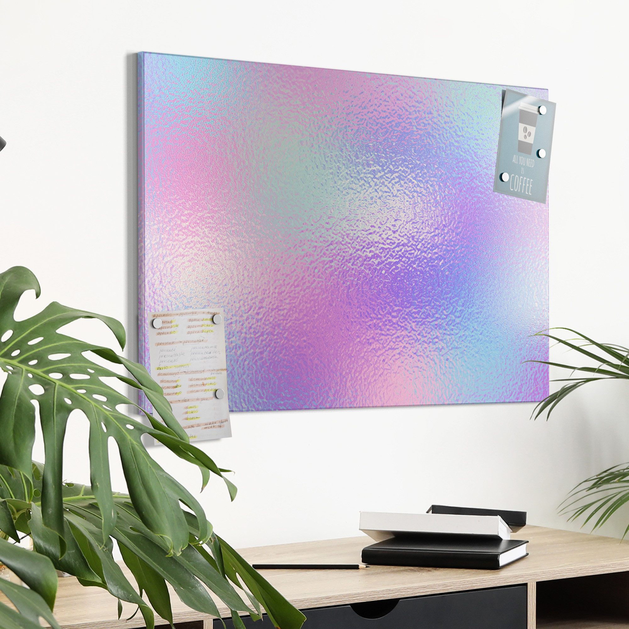 DEQORI Magnettafel 'Milchglas vor Pastell', Metall Whiteboard für alle Magnete, Magnetboard magnetisch – Bild 4 von 5