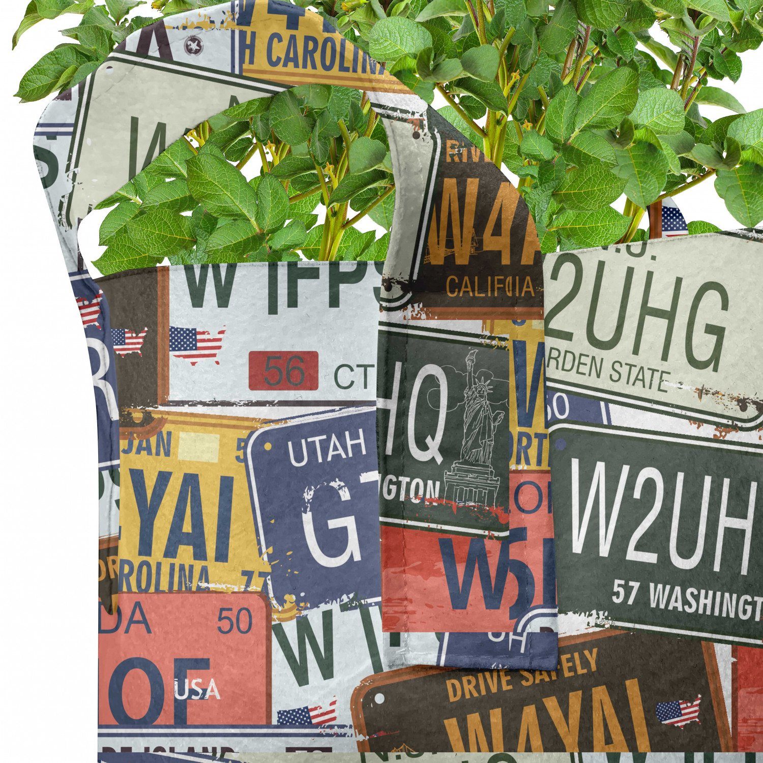 Abakuhaus Pflanzkübel hochleistungsfähig Retro Stofftöpfe Vintage Pflanzen, Griffen mit für Reise-Platte