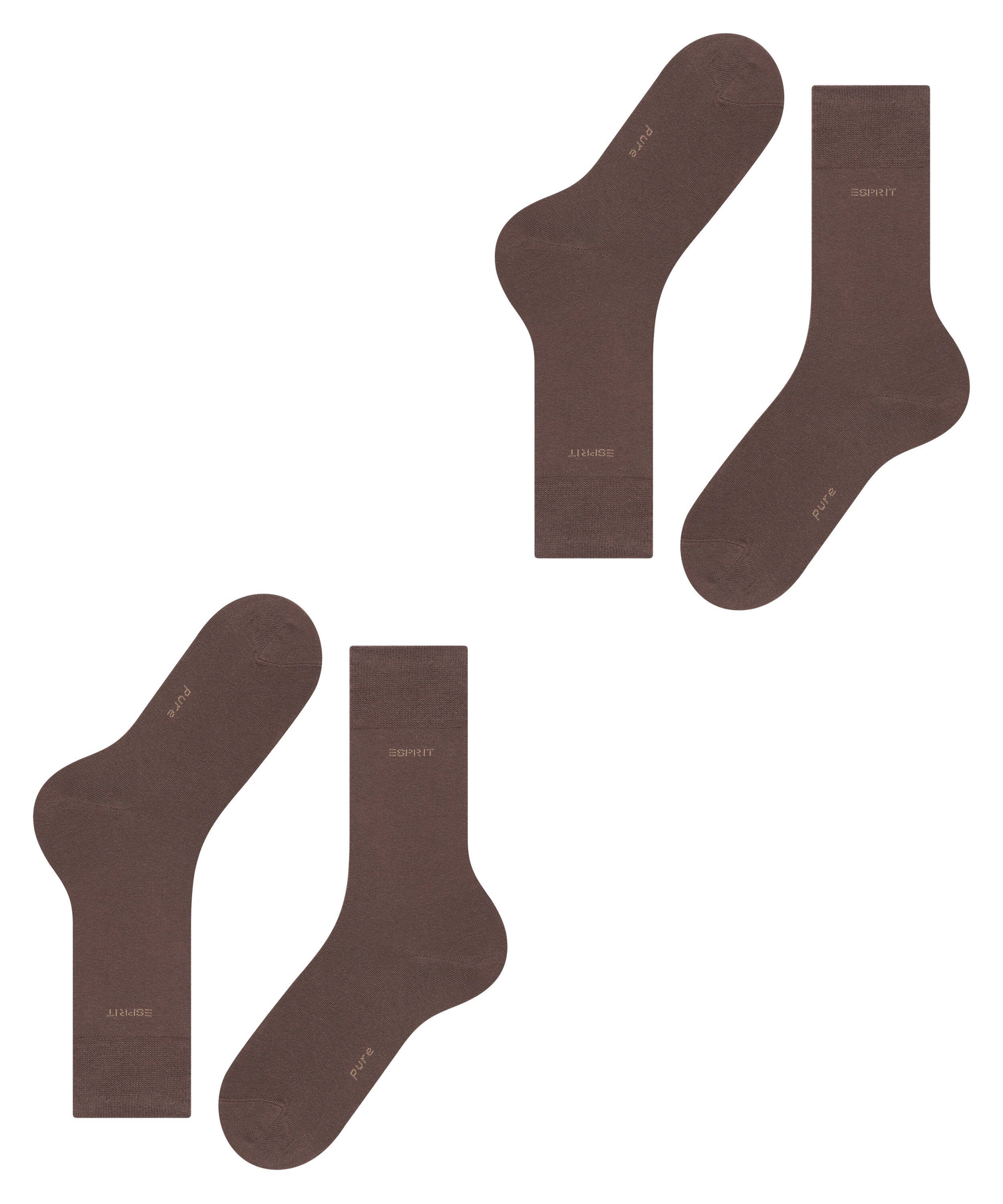 Esprit Socken Basic Uni 2-Pack Socken mit hohem Baumwollanteil (2-Paar) mit hohem Baumwollanteil