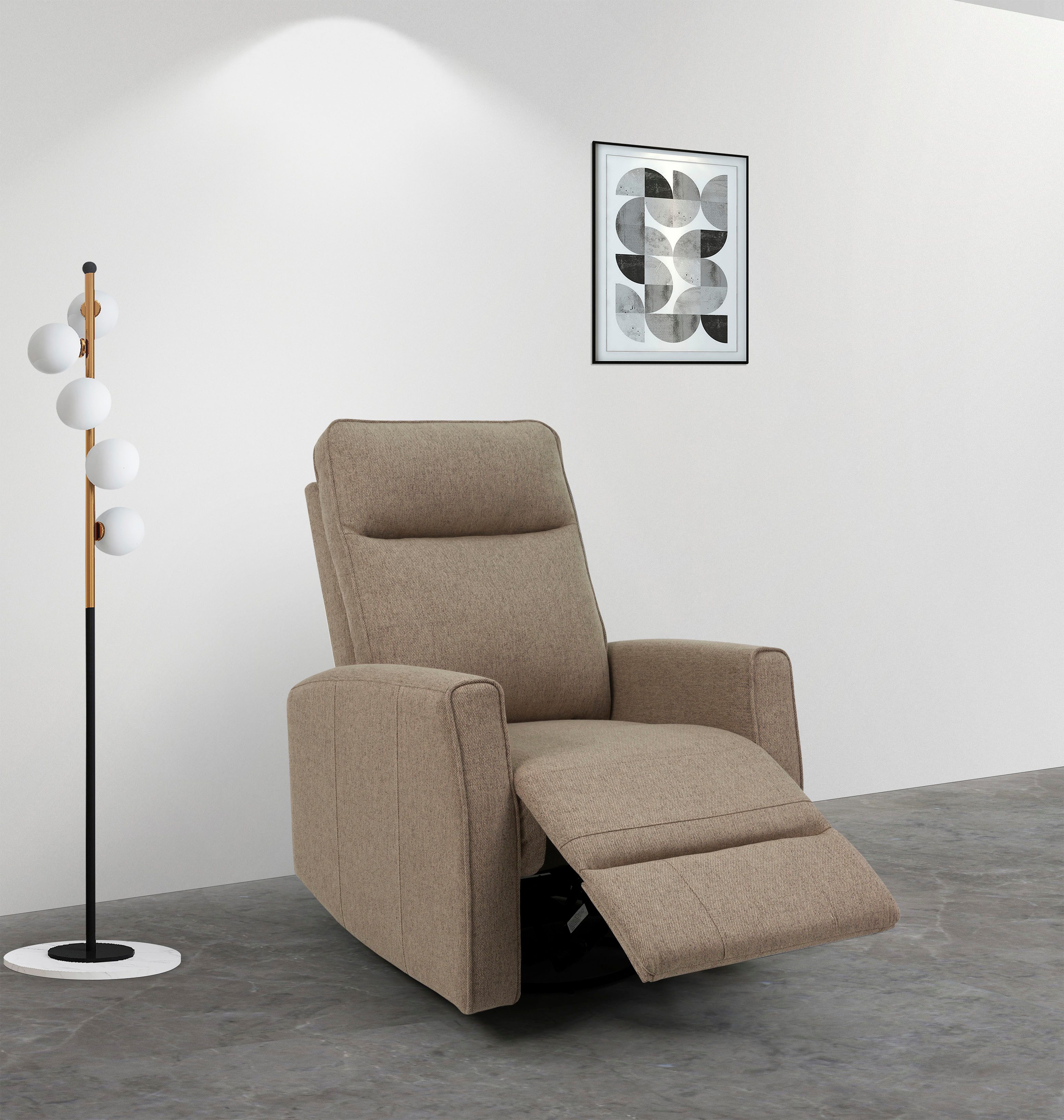 OTTO home Relaxsessel KAYLI mit Schaukel-, Dreh und Liegefunktion, Webstoff, Federkern, Lesesessel, TV-Sessel mit Reclinerfunktion, 360° drehbar