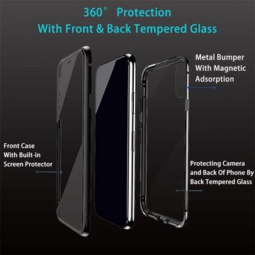 CoolGadget Handyhülle Metall Magnet Handy Case für Samsung Galaxy A34 5G 6,5 Zoll, Hülle 360 Grad Schutz Cover Gehärtetes Glas für Samsung A34 5G