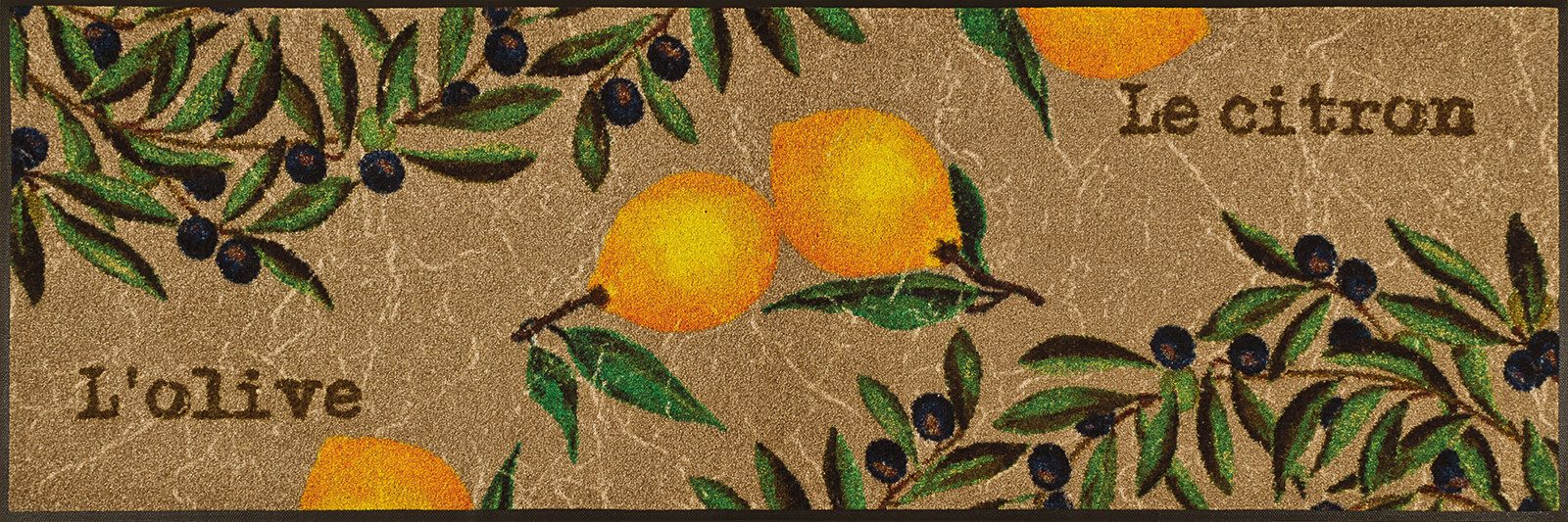 wash+dry by Kleen-Tex Küchenläufer Le Citron, rechteckig, Höhe: 7 mm, Teppich, Motiv Oliven & Zitronen, rutschhemmend, waschbar, Küche