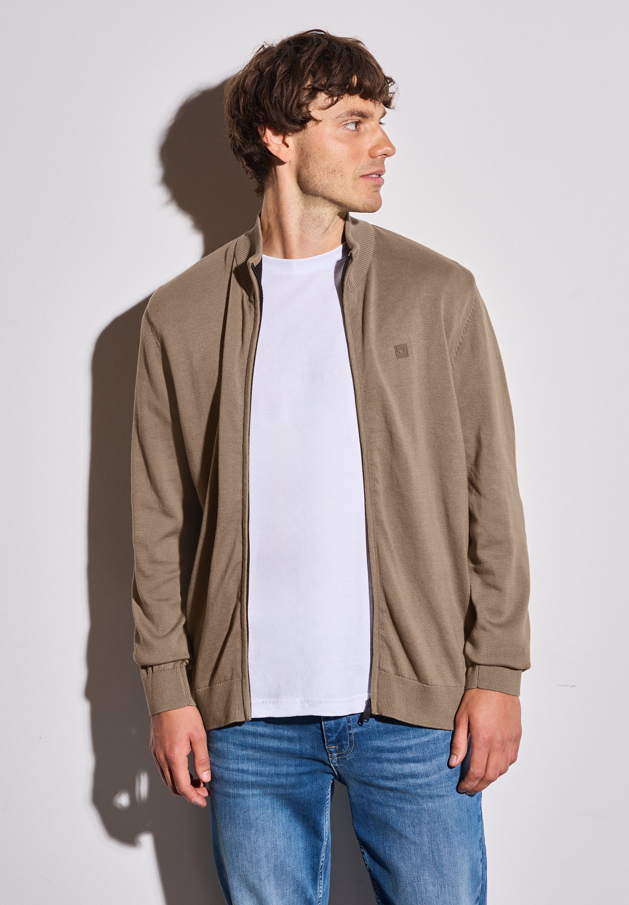 STREET ONE MEN Strickjacke aus reiner günstig online kaufen