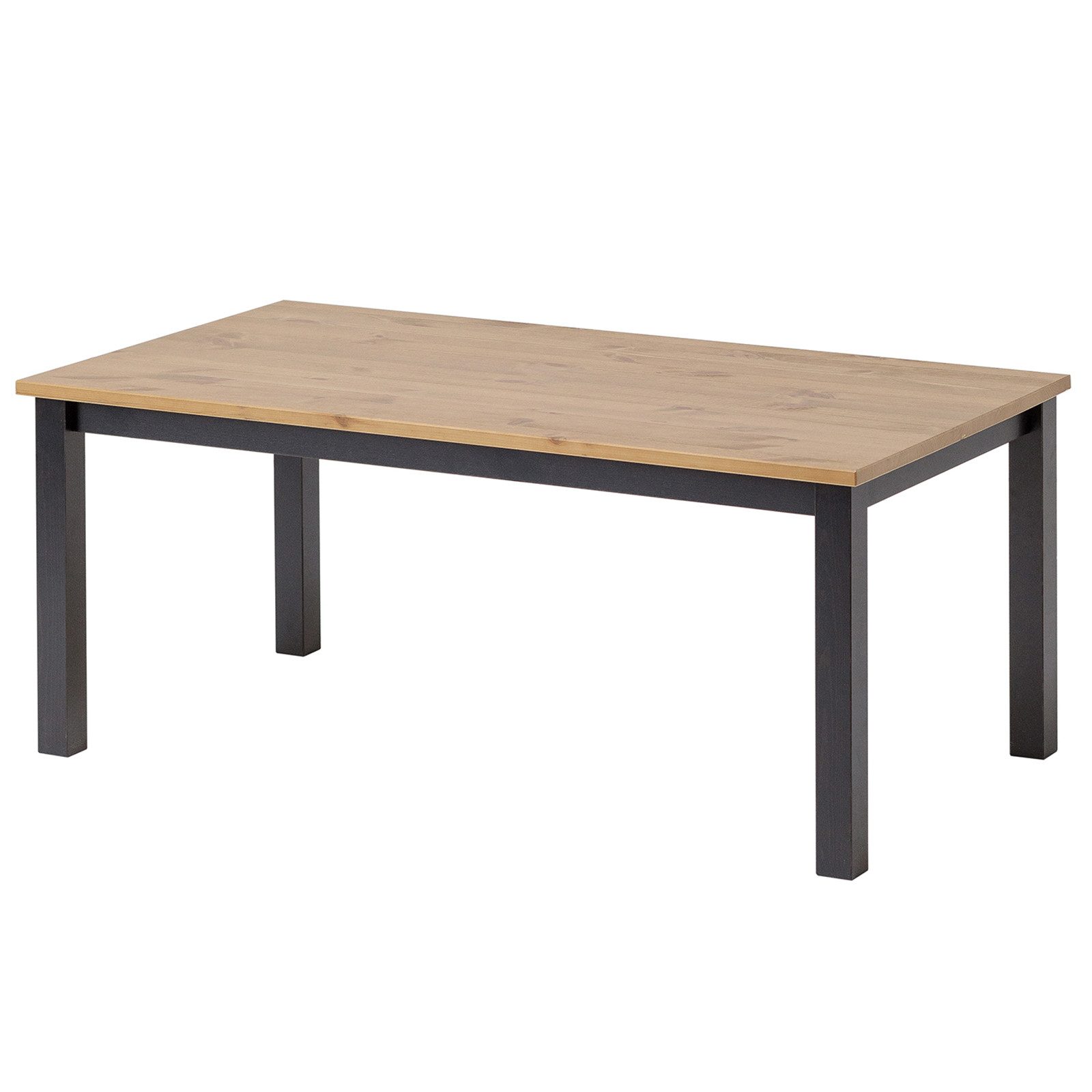 hagge home Couchtisch hagge home Vesa, Holztisch klein Kiefernholz massiv 110 x 60 x 45 cm Schwarz-Braun