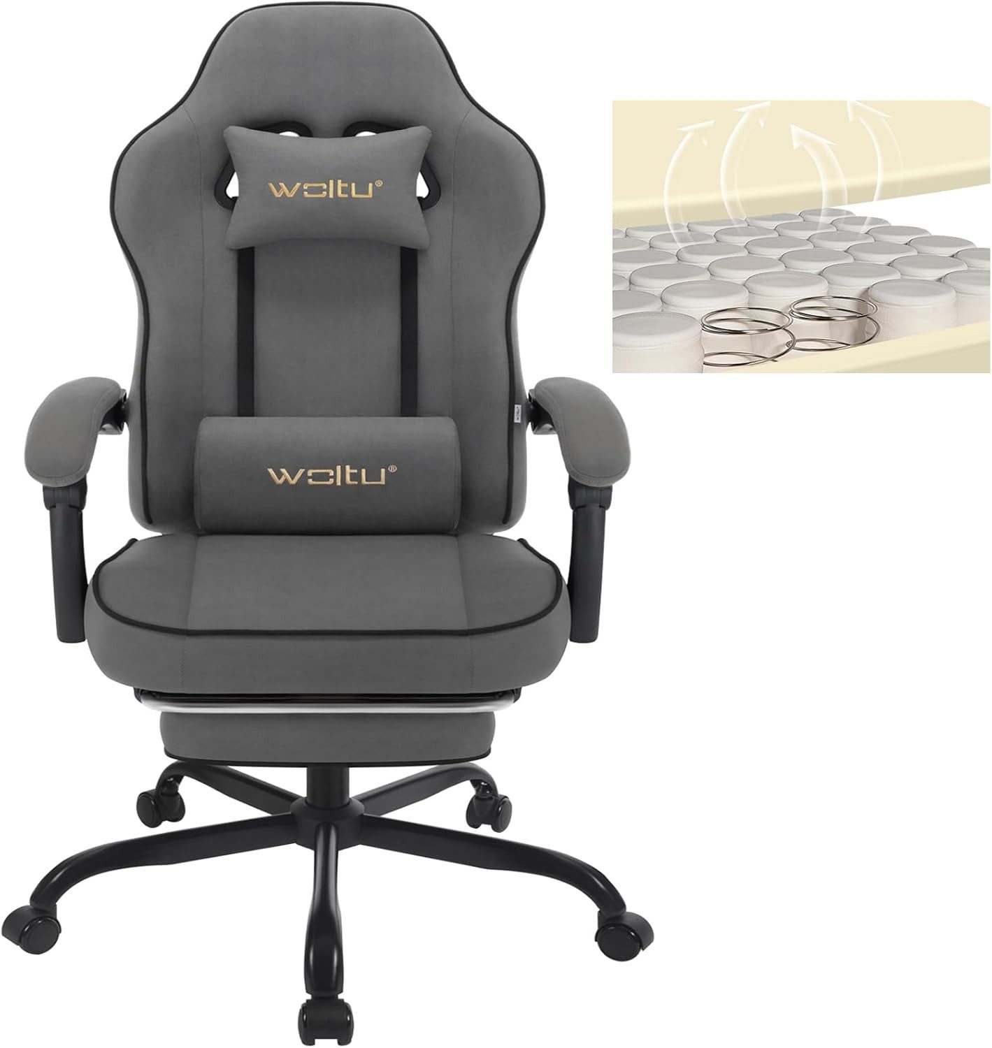 Woltu Gaming-Stuhl (1 St), mit Kopfkissen Lendenkissen Fußstütze ergonomisc günstig online kaufen