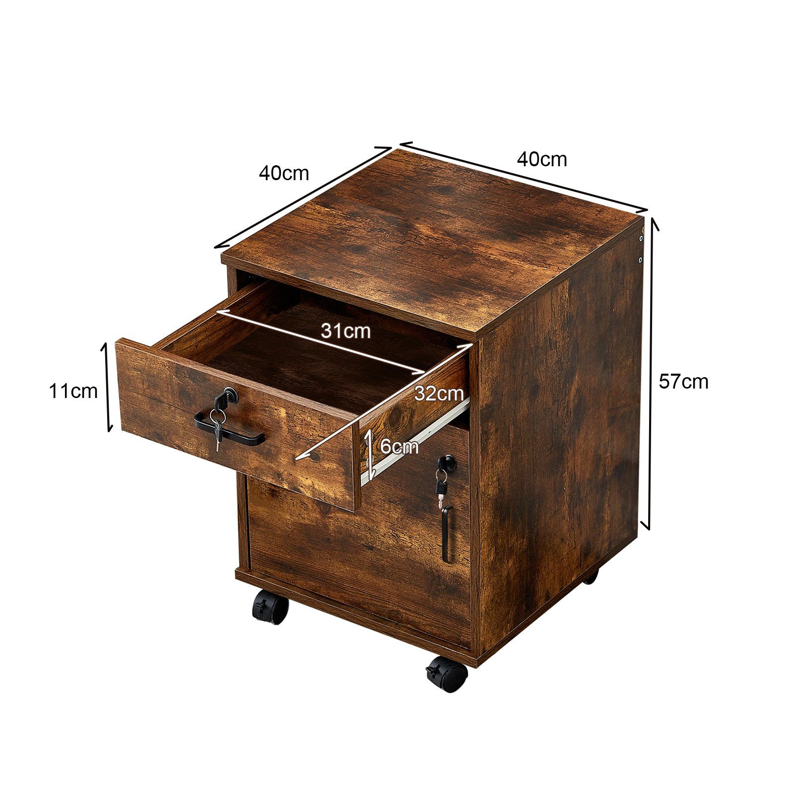 Ofcasa Aktenschrank Rollcontainer Schrank (1er Set) günstig online kaufen