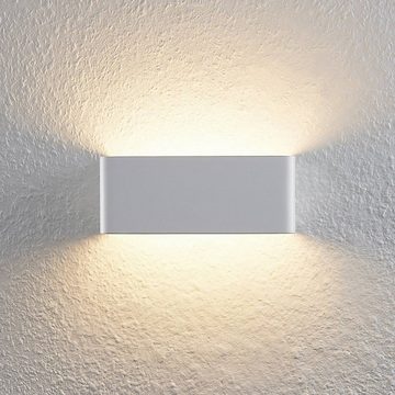 Arcchio LED Wandleuchte Karam, LED-Leuchtmittel fest verbaut, warmweiß, Modern, Aluminium, Eisen, weiß, 1 flammig, inkl. Leuchtmittel