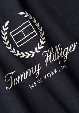 Tommy Hilfiger T-Shirt SLIM FLAG SCRIPT TEE SS mit Logodruck auf der Brust