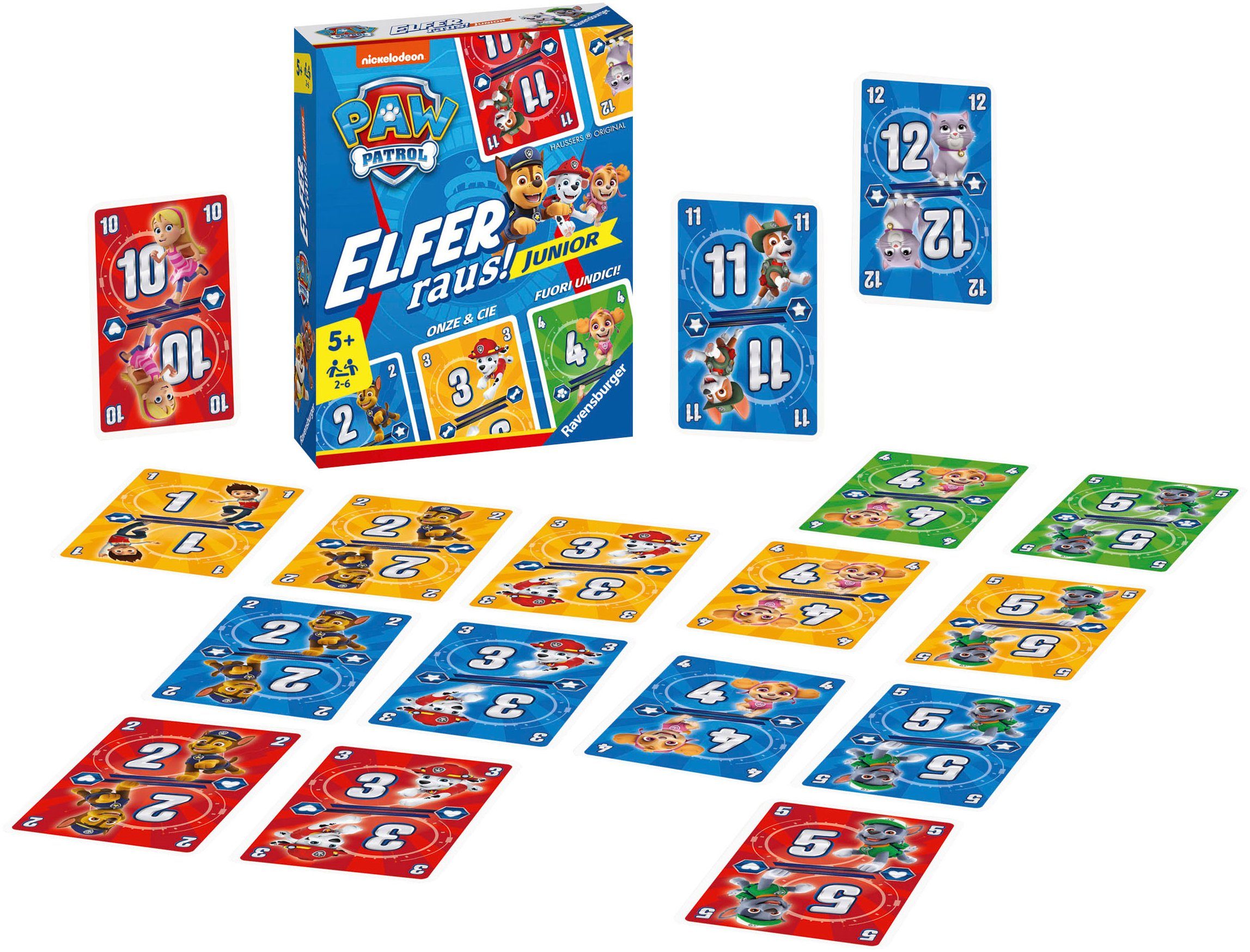 Ravensburger Spiel PAW Patrol Elfer raus! Junior, Made in Europe