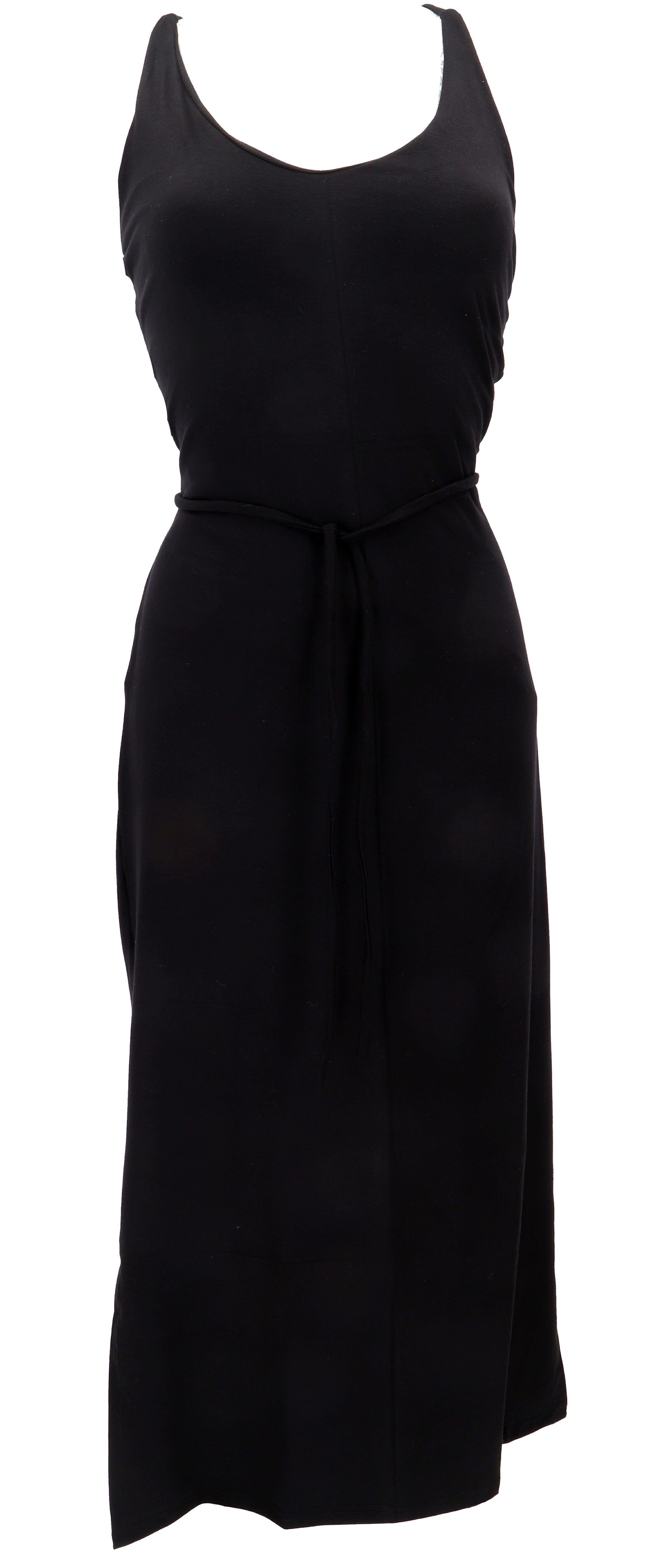 Guru-Shop Midikleid Schmales Kleid mit geschnürtem günstig online kaufen