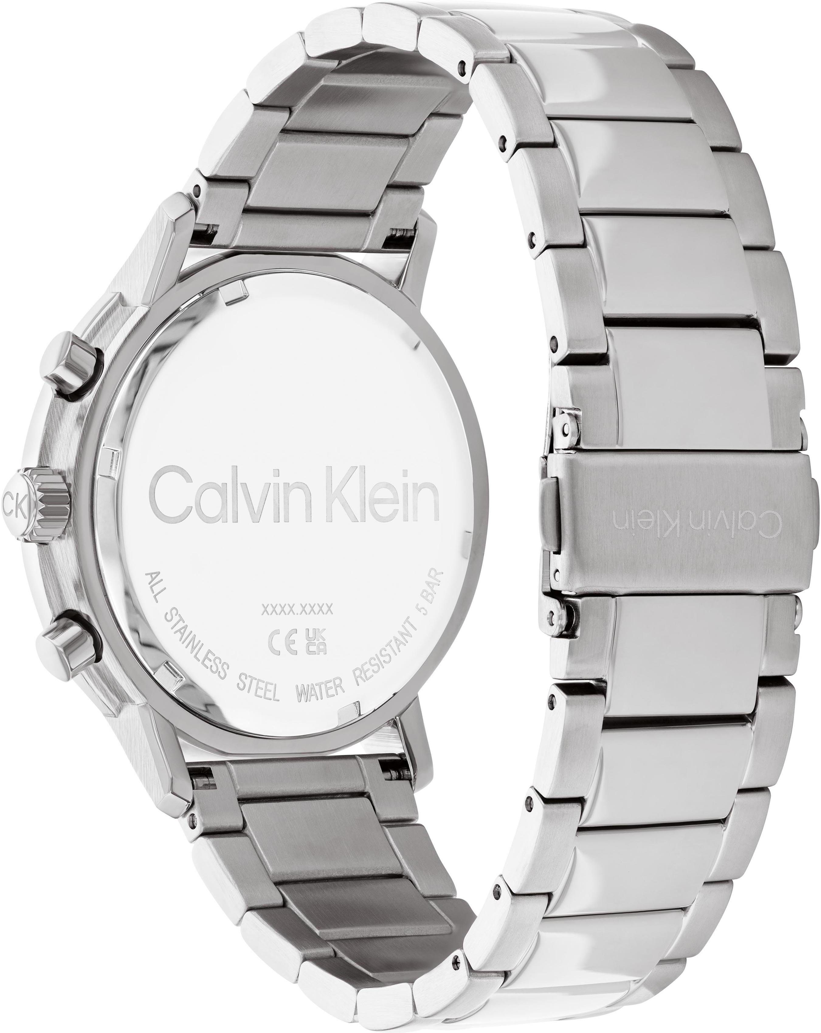 Calvin Klein Multifunktionsuhr GAUGE 25200063, Quarzuhr, Armbanduhr, Herrenuhr, Datum, Edelstahlarmband