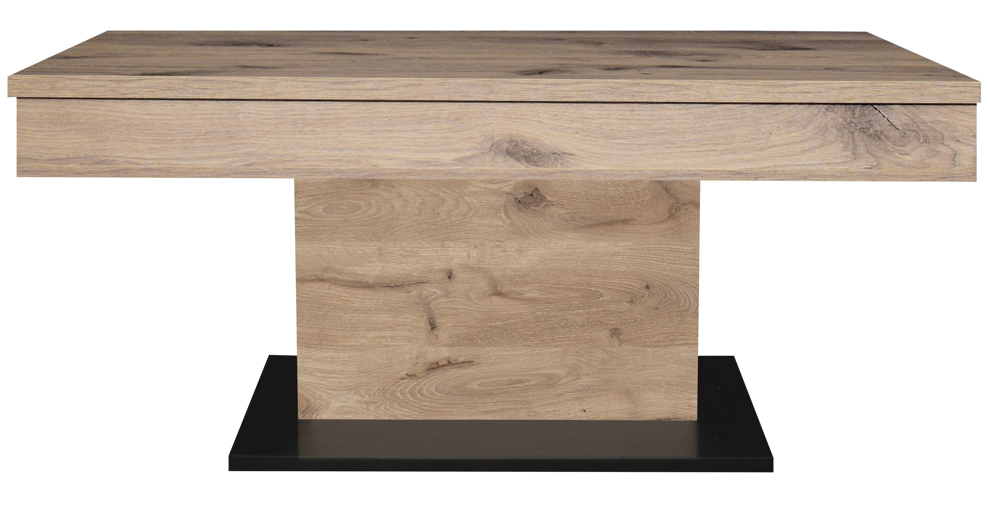 freiraum Couchtisch Lift, höhenverstellbar, viking oak Dekor / schwarz - 110x58/77x60cm (BxHxT)