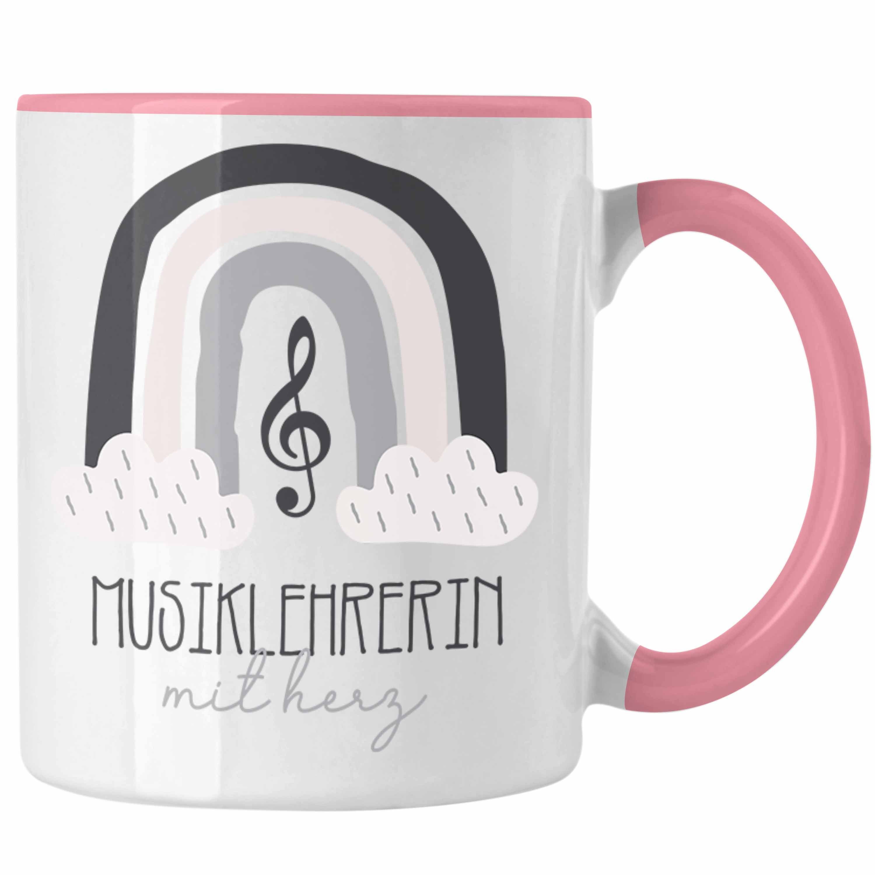 Trendation Tasse Musiklehrerin Tasse Geschenk Danke Kaffeetassse Geschenkidee für XXXM Rosa