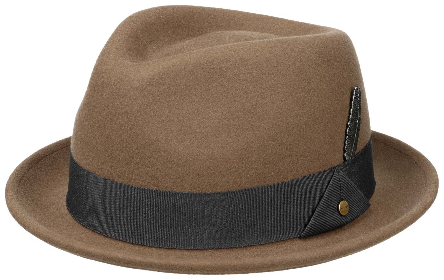 Stetson Filzhut 73 rollbar Woolfelt und Player beige/grau wasserabweisend