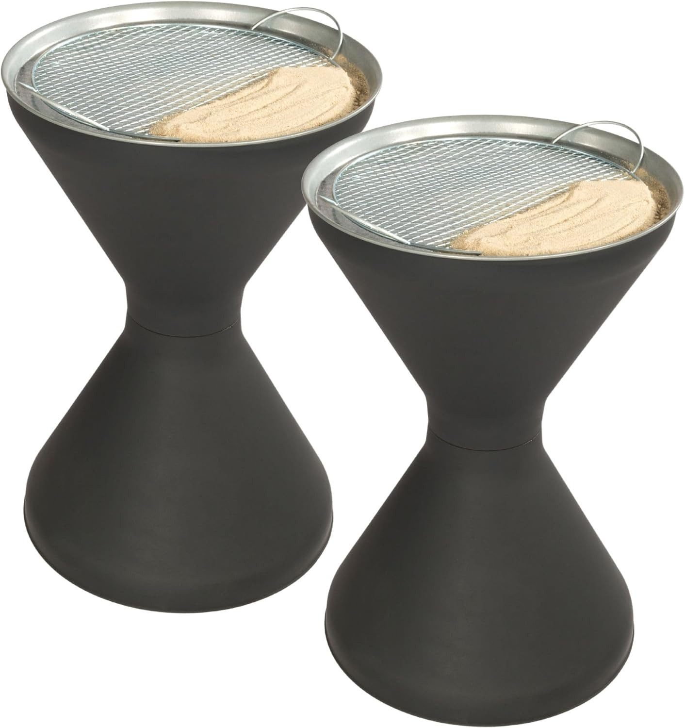 Novaliv Aschenbecher 30950-2x, Novaliv 2x Standaschenbecher für draußen 60cm hoch 40cm Ø inklusive 2x