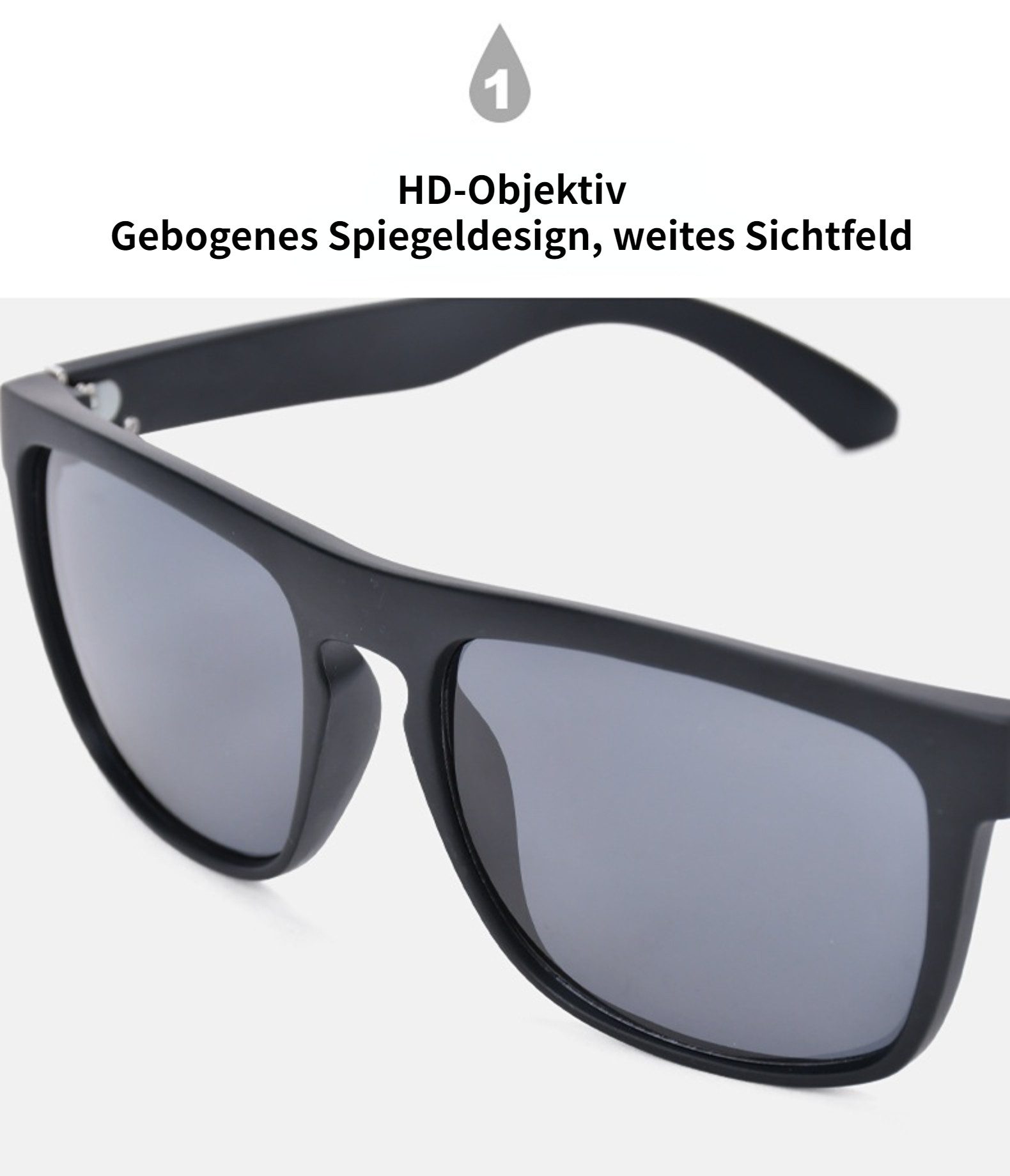 Blusmart Sonnenbrille Unisex-Sonnenbrille (Hochauflösende Linse, glattes Scharnier, Robustes, integriertes Nasenpolster-Design) Geeignet für alle Arten von Outdoor