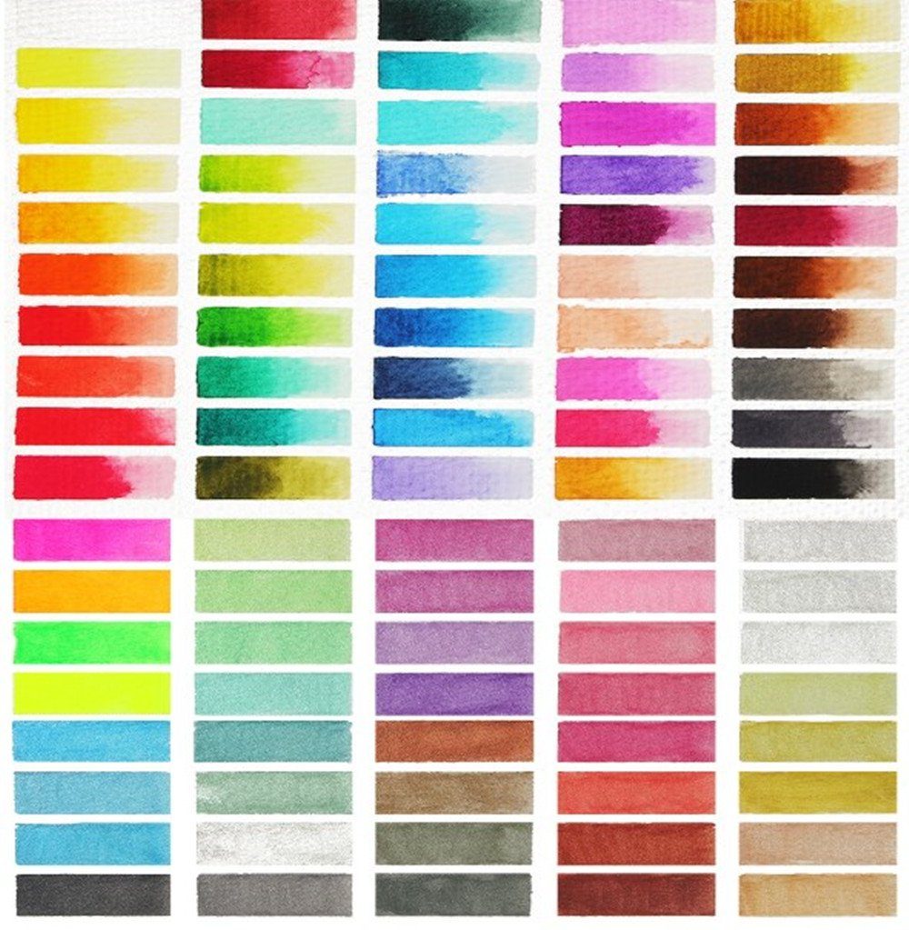 XDeer Lackmarker Aquarellfarben Set 50/72/90 für Aquarell Anfänger Watercolor Farbe, Set,mit Inklusive Malkasten Pinsel,Wasserfarben Malen 