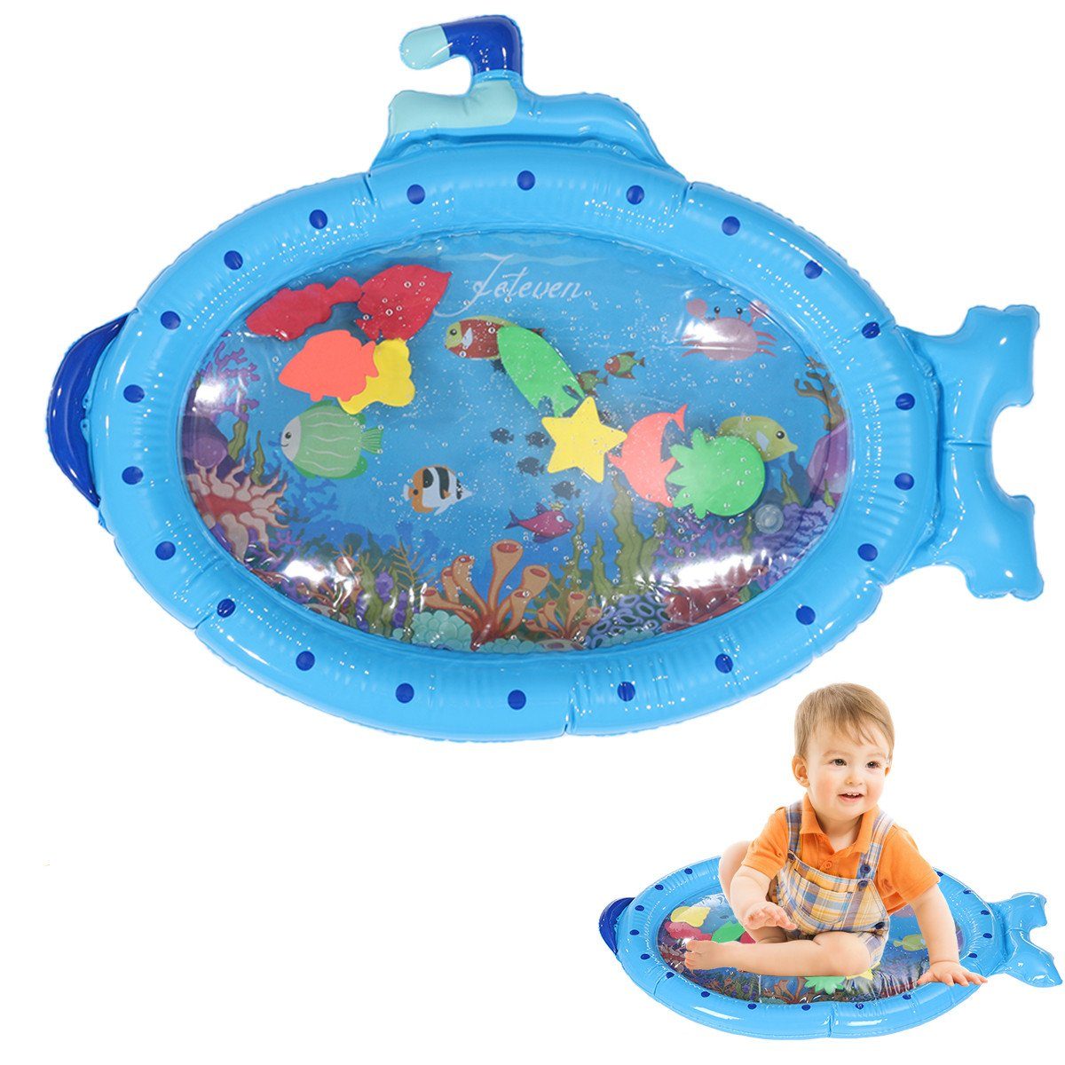 Baby Wasserkissen Spielmatte Aufblasbare Spielzeug Früherzieh Bauch-Zeit-Seewelt 