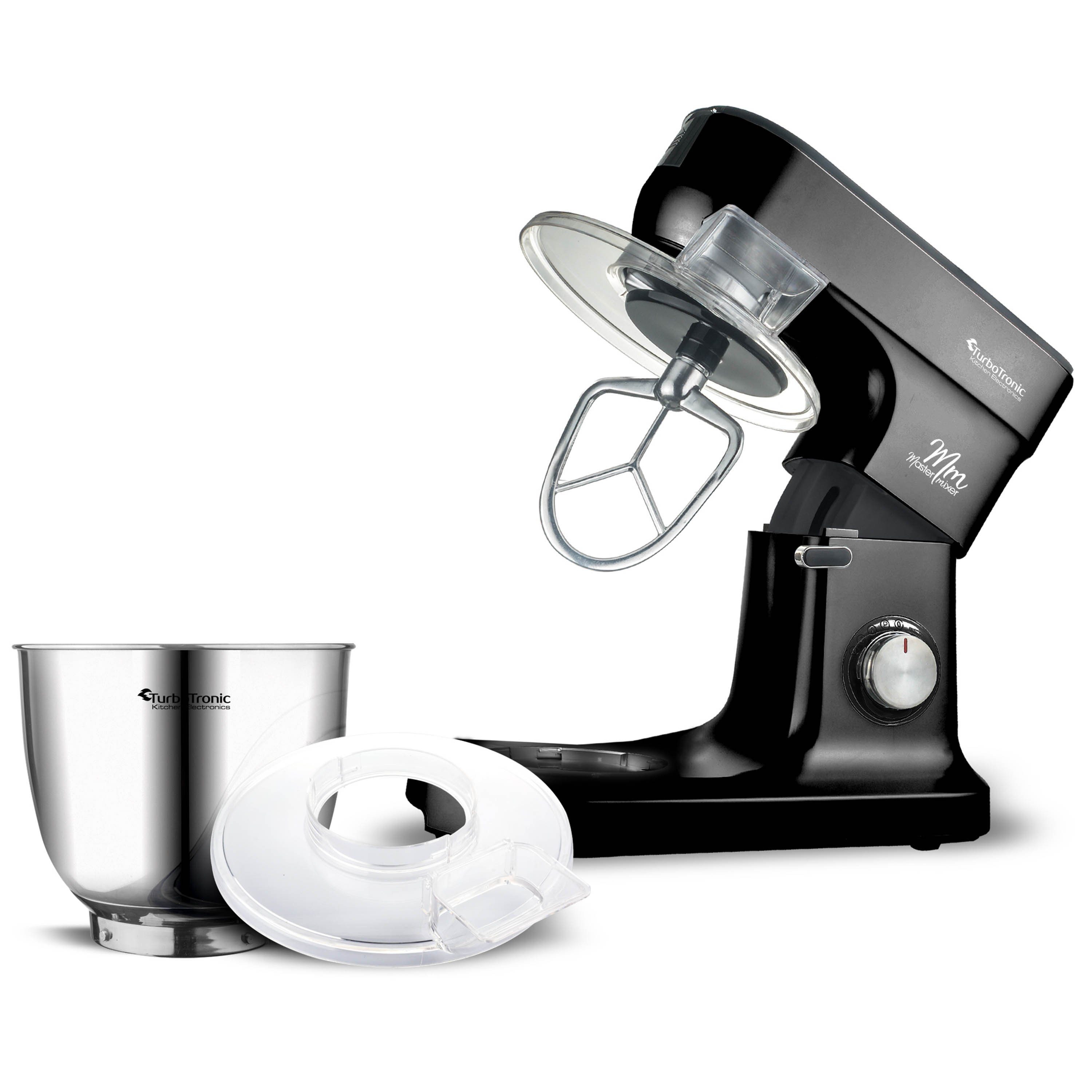 TurboTronic by Z-Line Küchenmaschine, 1200 W, 5 l Schüssel, Teigkneter, Küchenmixer, 1200W mit 6,5L Edelstahl-Rührschüssel