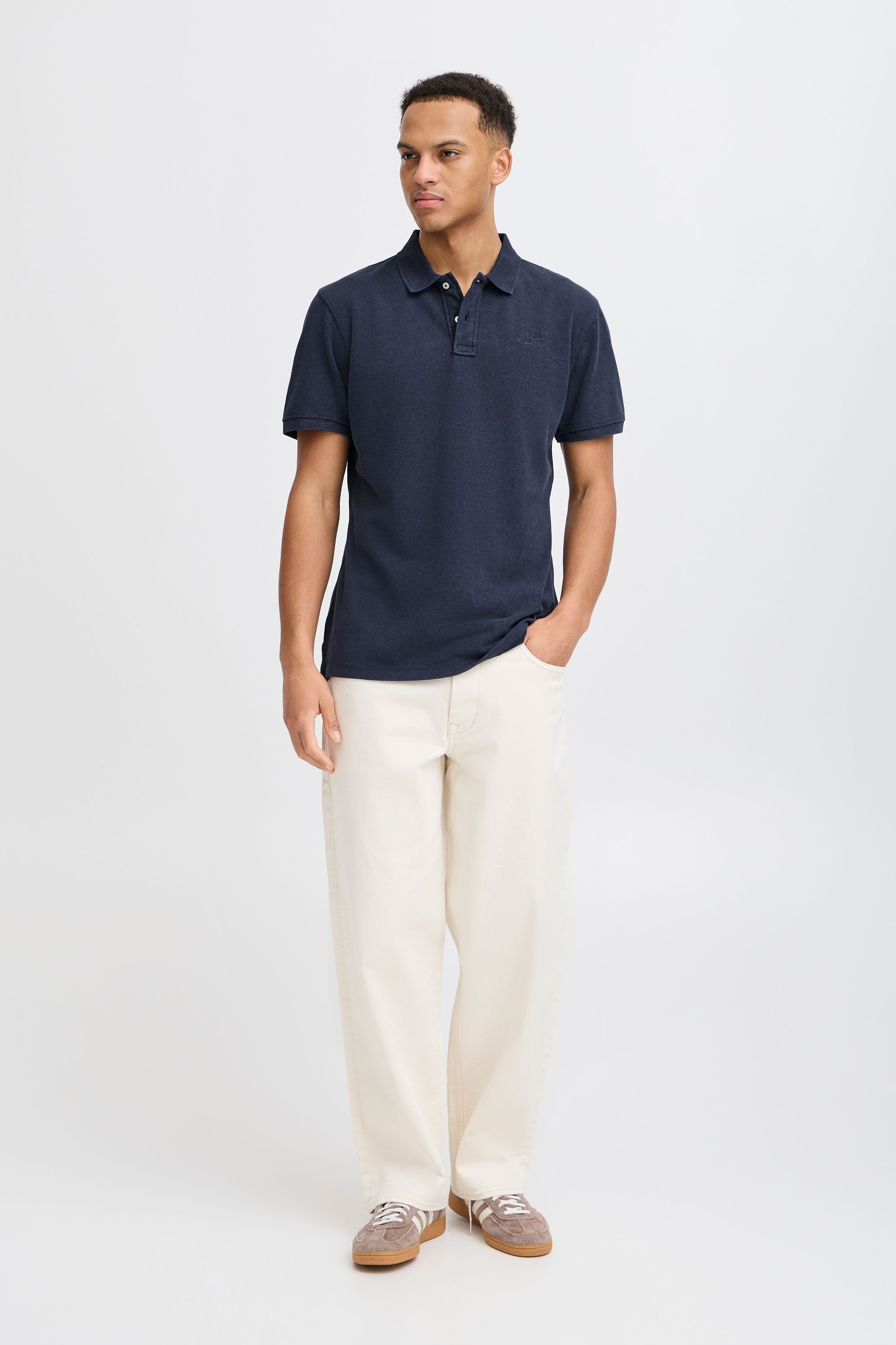 Blend Poloshirt BHEfran (1-tlg) Klassisches Poloshirt mit Stickerei