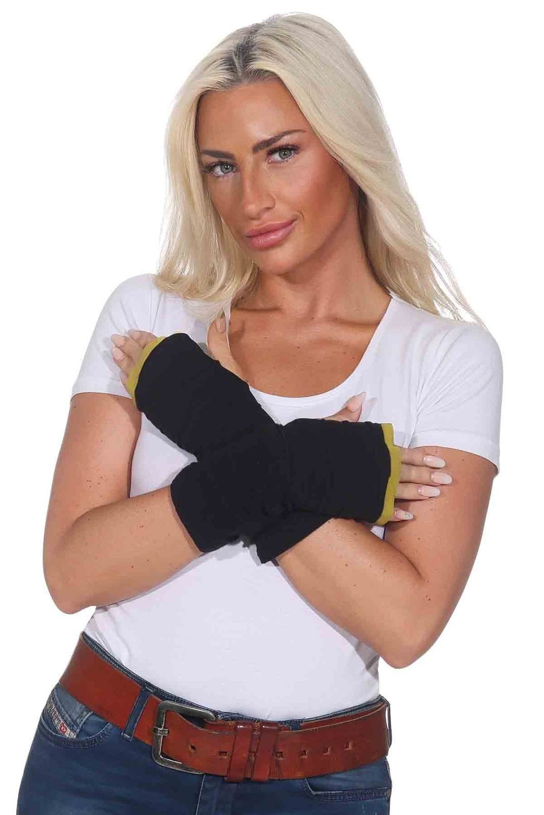 KUNST UND MAGIE Armstulpen Armstulpen Fleece Stulpen Handwärmer Handschuhe Hippie Gothic Boho