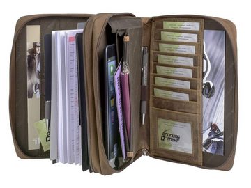 Greenburry Terminplaner "Vintage" Leder, Terminkalender A5(20x24cm), 2 Fächer, Systemeinlage und Kalender 2024