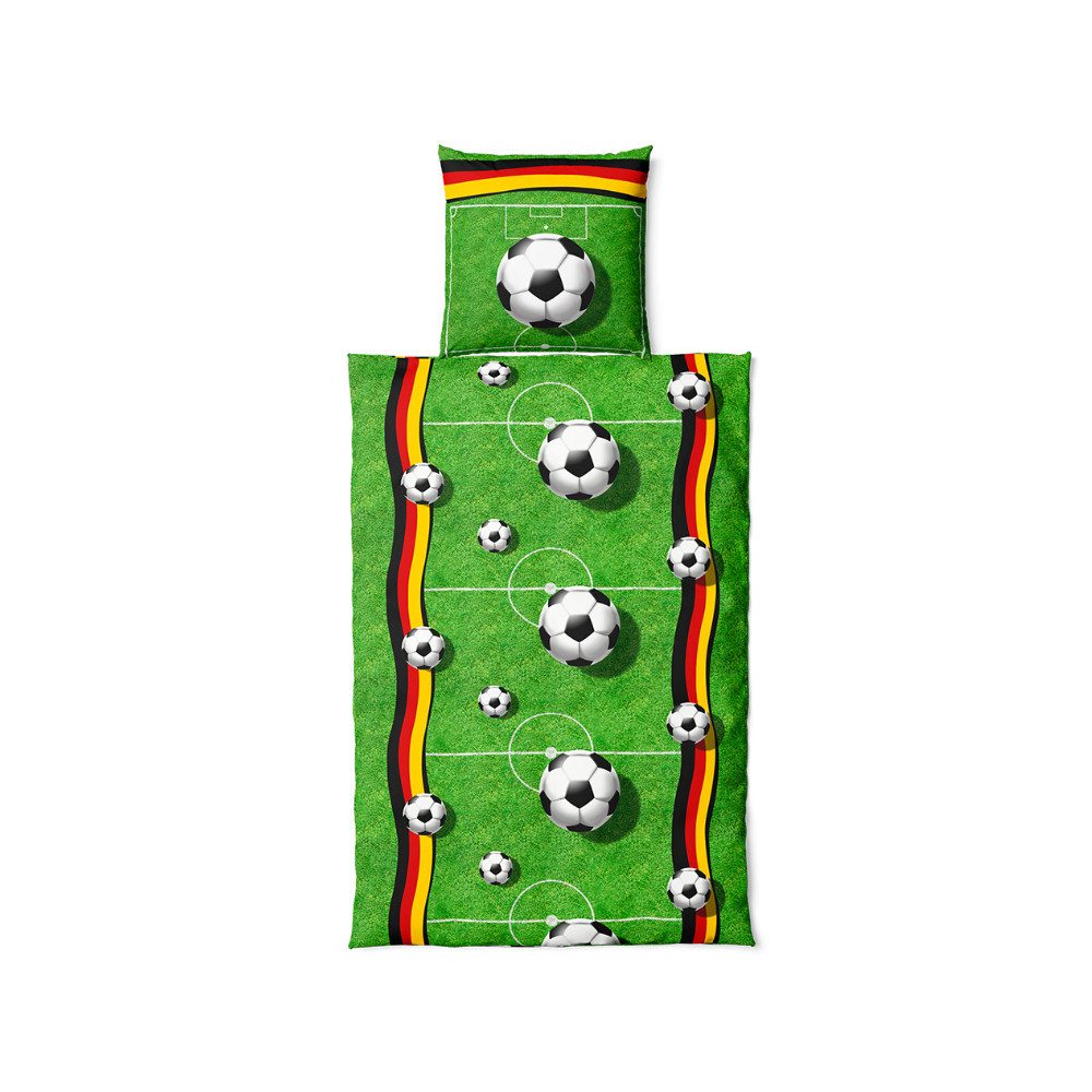 VertriebsArena GmbH Bettwäsche MF Bettwäsche Fußballfeld 65 gsm uni backside