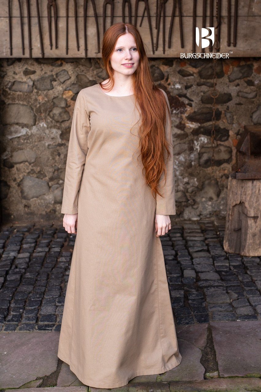 Burgschneider Ritter-Kostüm Mittelalter Kleid Typ Unterkleid Freya Hanf S
