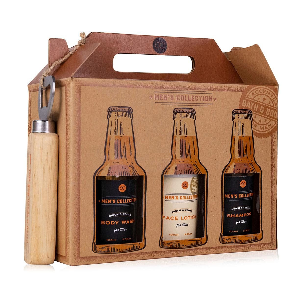 Pflege-Geschenkset Sixpack MEN'S COLLECTION - Pflegeset in Bierflaschen-Optik