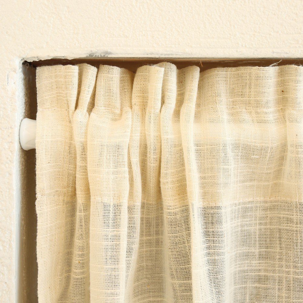 FELIXLEO aus natürlicher Fenstervorhänge Leinen Schiebegardine Halbe 140*50cm, Baumwolle
