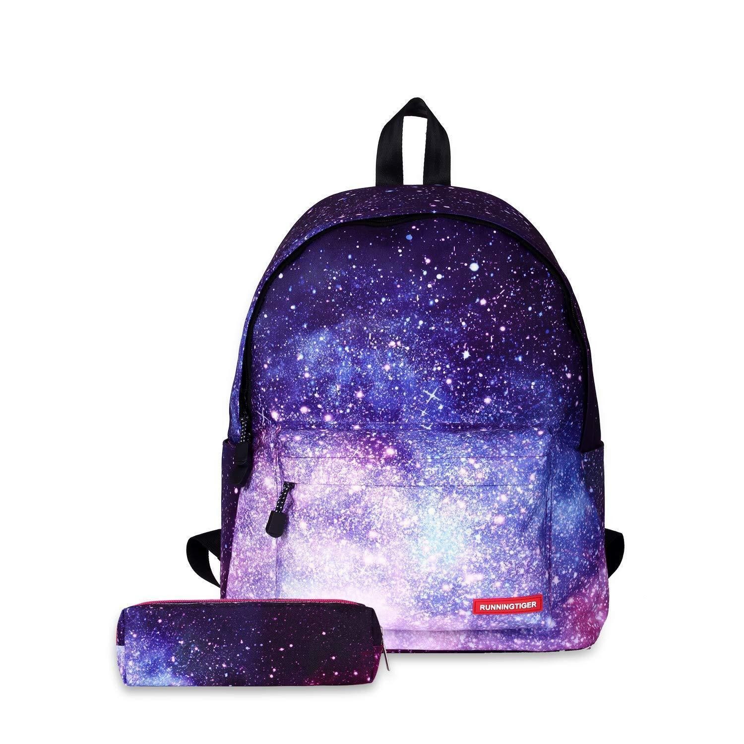 LuxusKollektion Schulrucksack Schulrucksack Galaxy Lila mit Mäppchen
