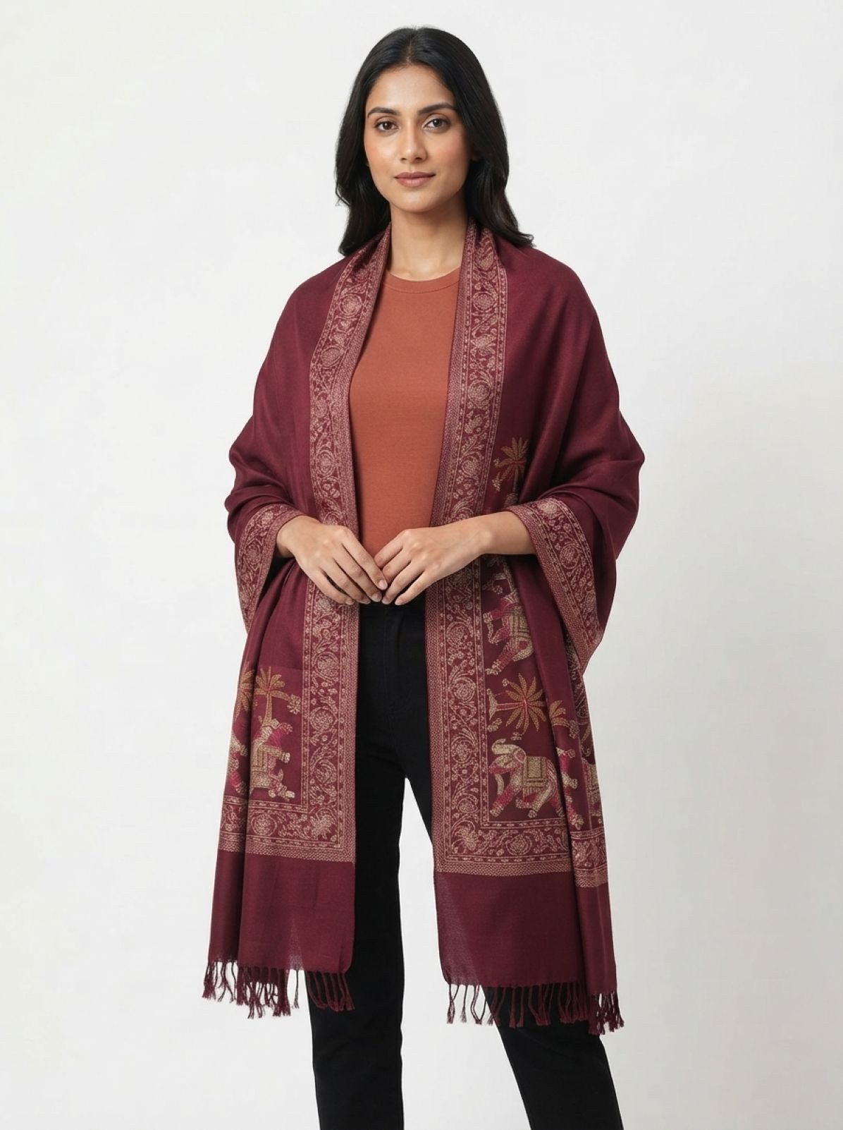 PfauGermany Modeschal Mughal Empire Darbar Embroidery