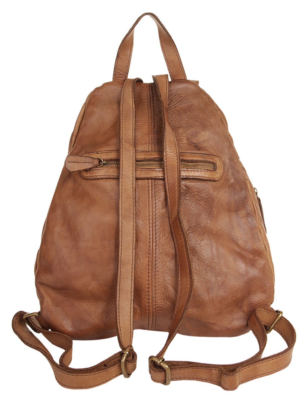 Samantha Look Cityrucksack SAMANTHA LOOK Damen echt Leder, Made in Italy, echt Leder, Made in Italy – Bild 4 von 5